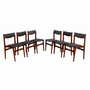 6x Chair Teak Velvet Brown 1960s 0