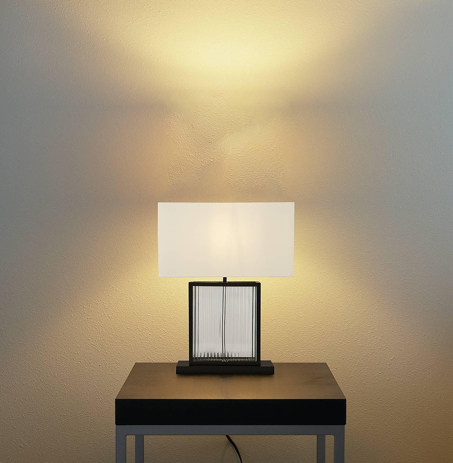 Clarendon Tischleuchte Klarglas Stahl Schwarz 1