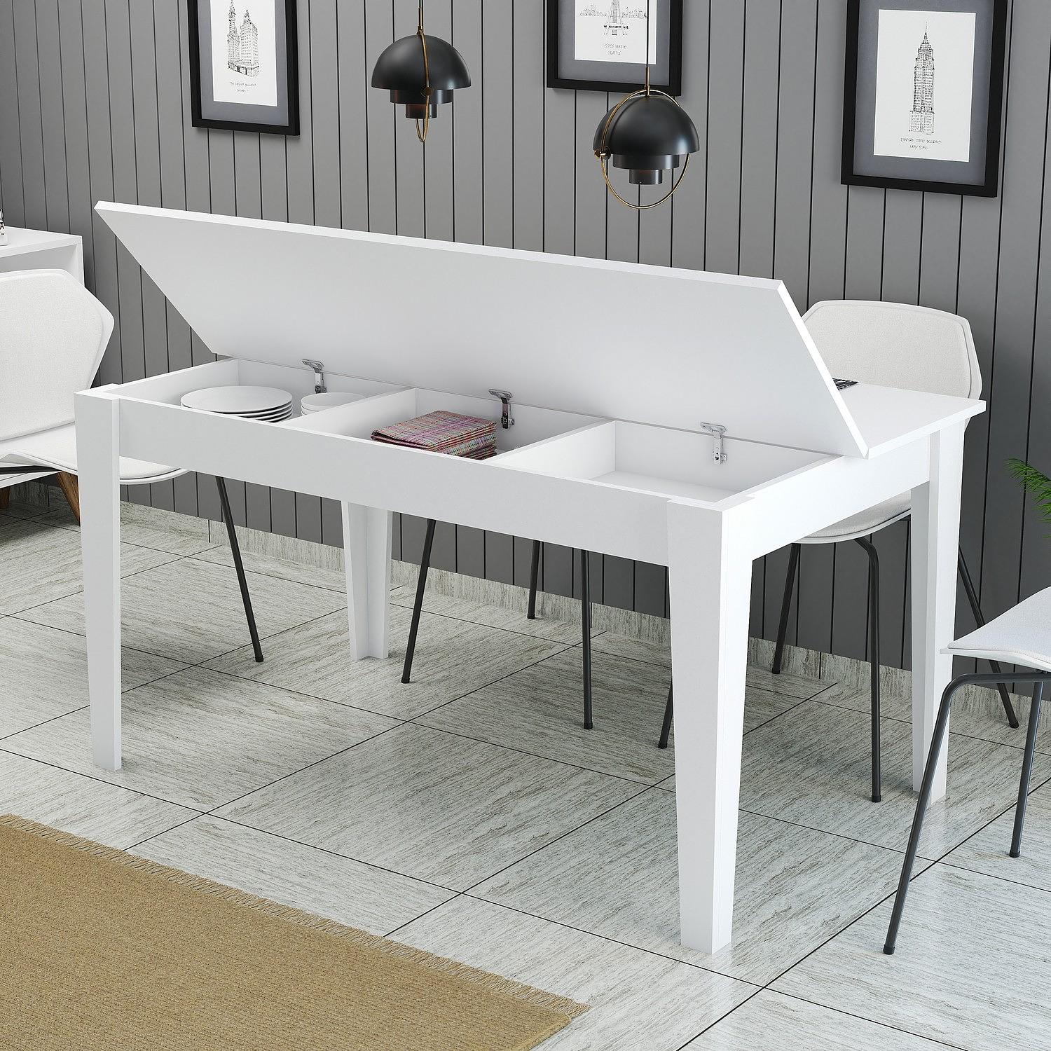 Milan Dining Table White 145cm x 75cm 2