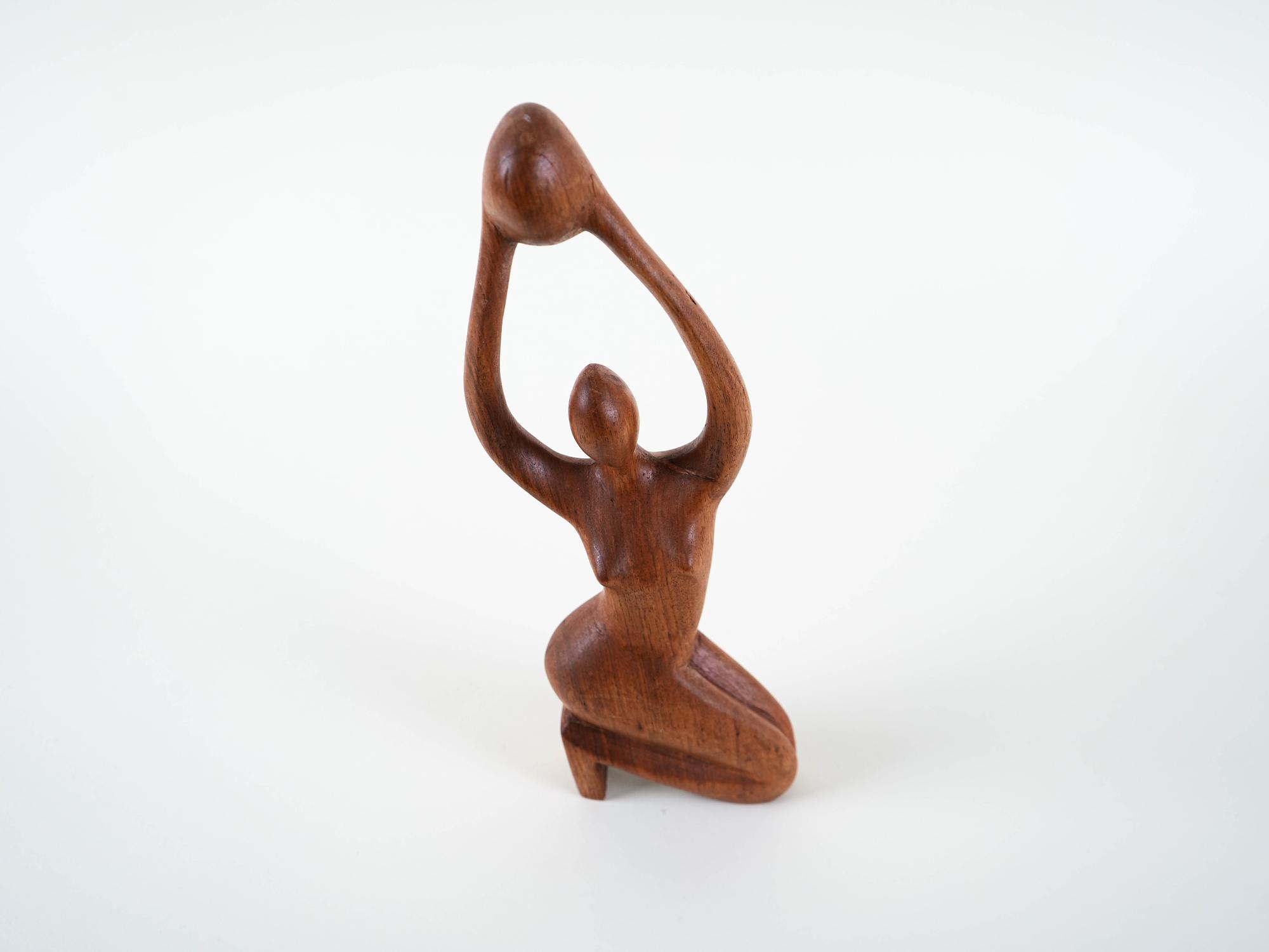 Sculpture Woman Teak 1970s 4