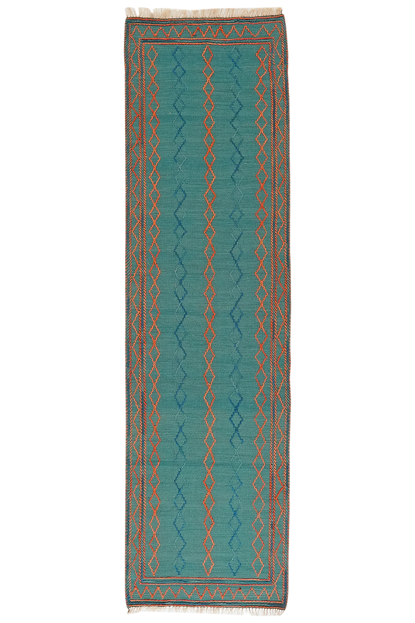 Kilim Gashgai Teppich Wolle Blau 0