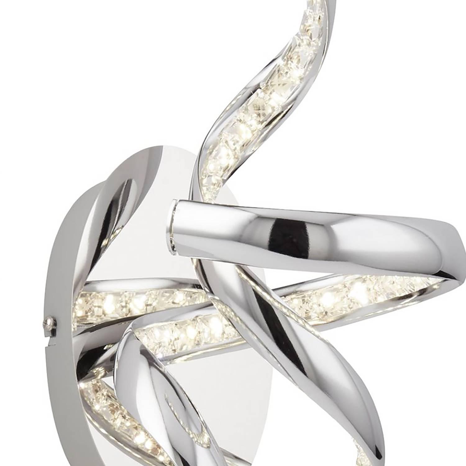 LED-Wandleuchte Twirls Kristallglas Stahl 1