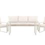4x Catania Loungeset Stahl Glas Creme 0
