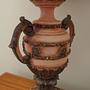 Vintage Table Lamp Ceramic Textile Multicolor 1970s 11