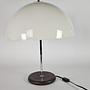 Vintage Mushroom Tischlampe Metall Chrom Braun 1