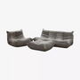 Togo Lounge Set 3-tlg. Webstoff Warmgrau 0