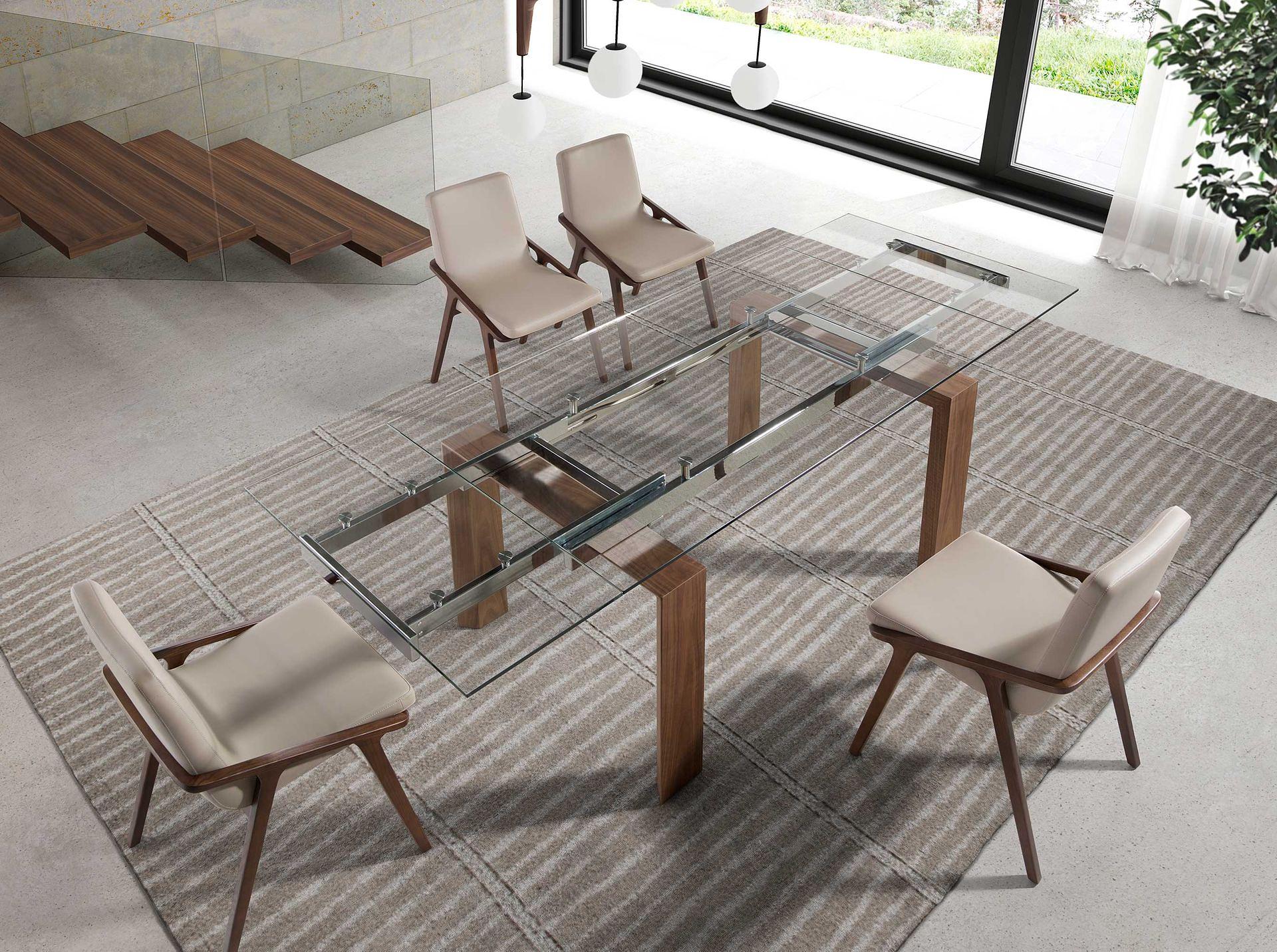 Dining table glass brown 2
