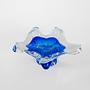 Flower plate Murano glass Blue Transparent 1960s 5