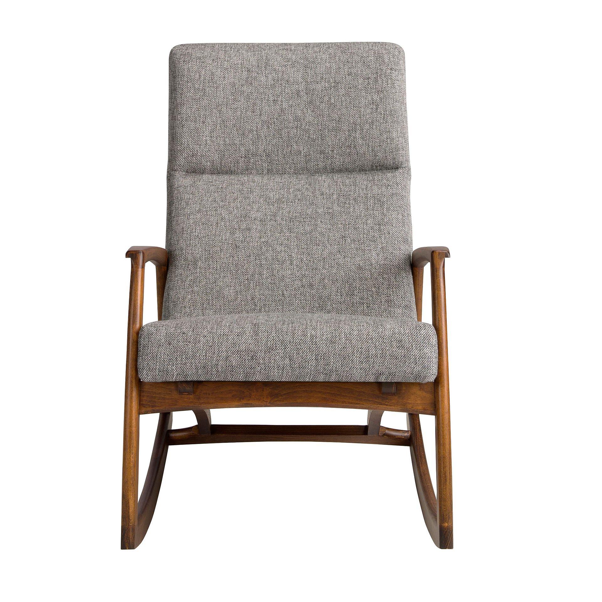 Schaukelstuhl Textil Grau 1