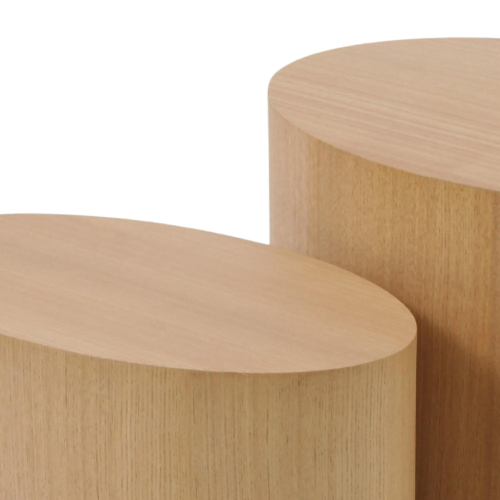 2x Beistelltisch Elipse Echtholzfurnier Esche Hell 3