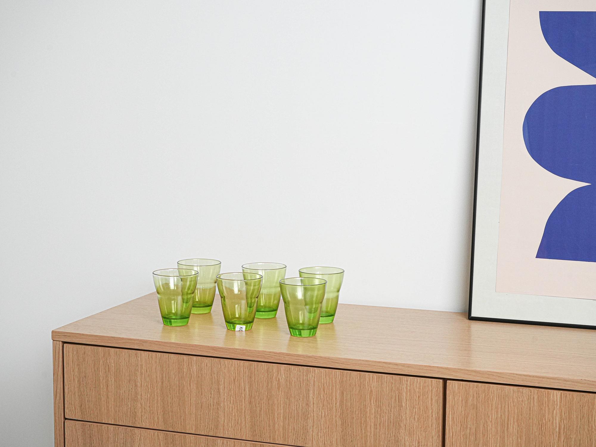 Glassware Set Green 1980s 1
