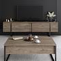 Luxury Living Room Furniture Set Wood Veneer Black 5