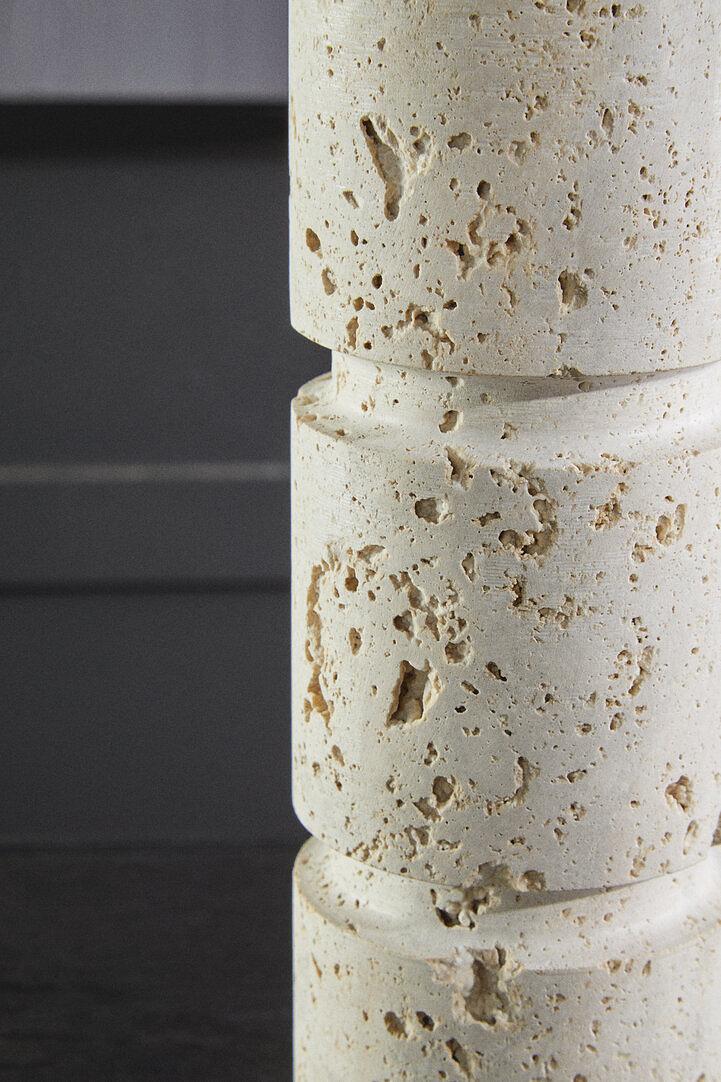 Tibor Large Candlestick Travertine White 7