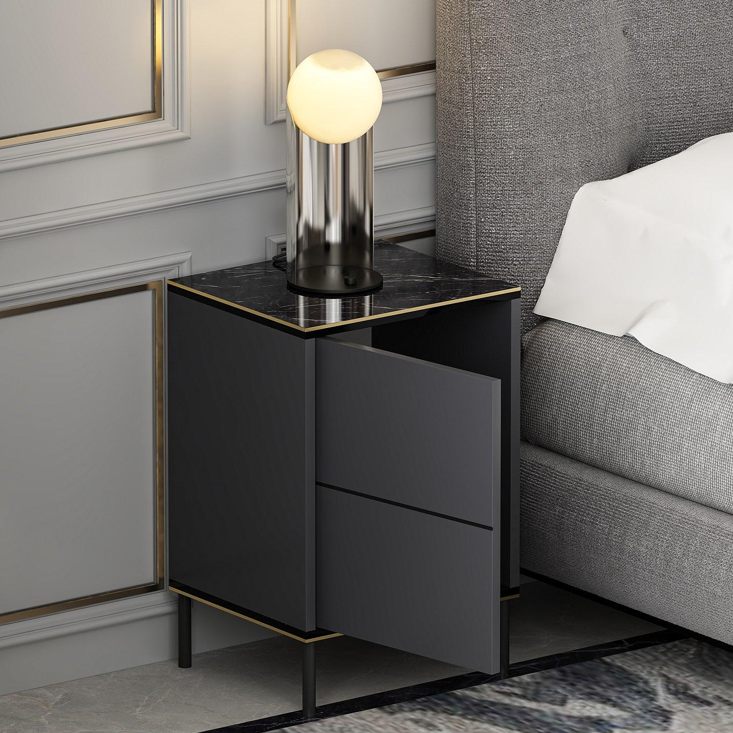 Imaj Nightstand Wood Veneer Anthracite 7