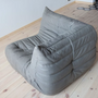 Togo Ecksofa Madras-Leder Aschgrau 2