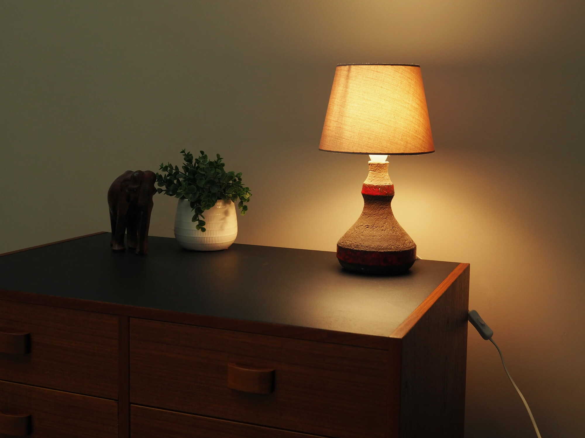 Vintage table lamp ceramic multicoloured 1960s 3