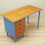 Vintage Schreibtisch Teakholz 1960er Jahre Blau 5