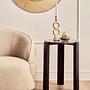Palermo Round Side Table Marble Wood Black 2