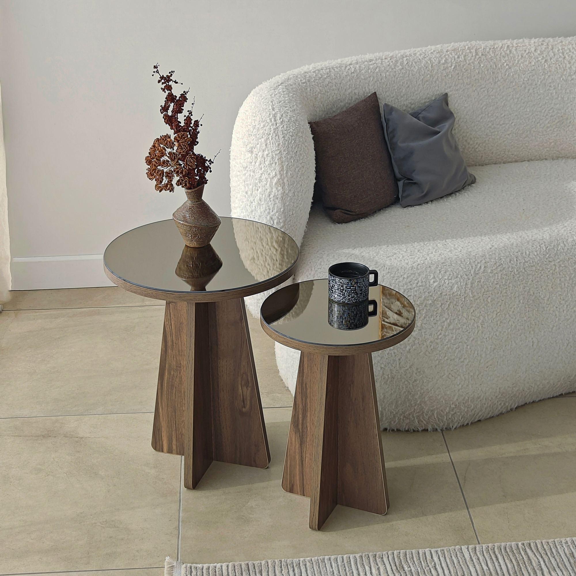 Luna 2 Side table Set of 2 Walnut 3