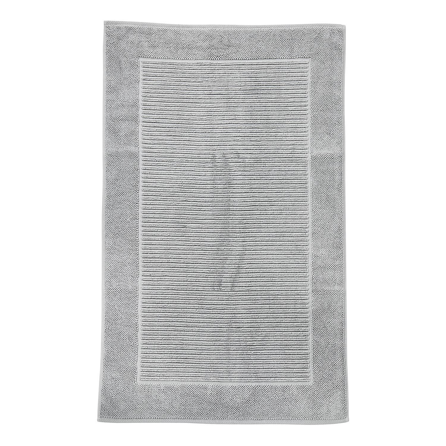 Badteppich Damian Baumwollstoff Silber 70 x 120 cm 1