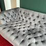 Chesterfield 3-Sitzer Sofa Samt Grau 3
