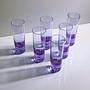6x Vintage drinking glasses Alexandrite glass 1970s 2