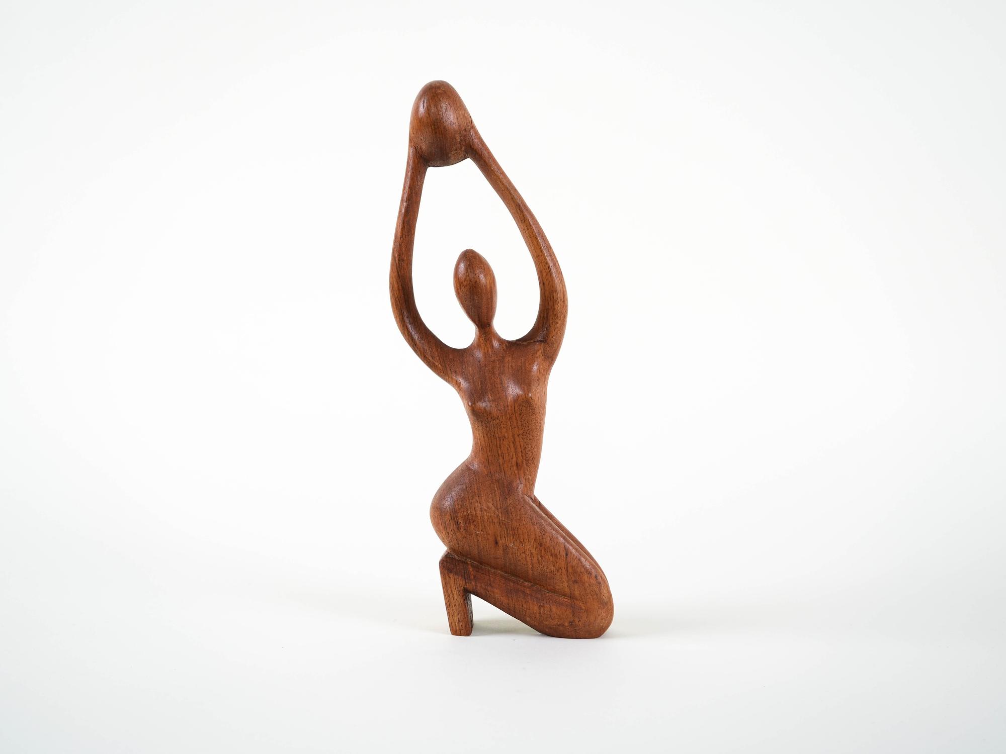 Sculpture Woman Teak 1970s 3