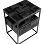 Nachttisch Recyceltes Teakholz Grey Block Schwarz 3