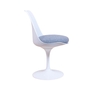 Knoll Tulip Chair Weiß mit grauem Sitzpolster 3