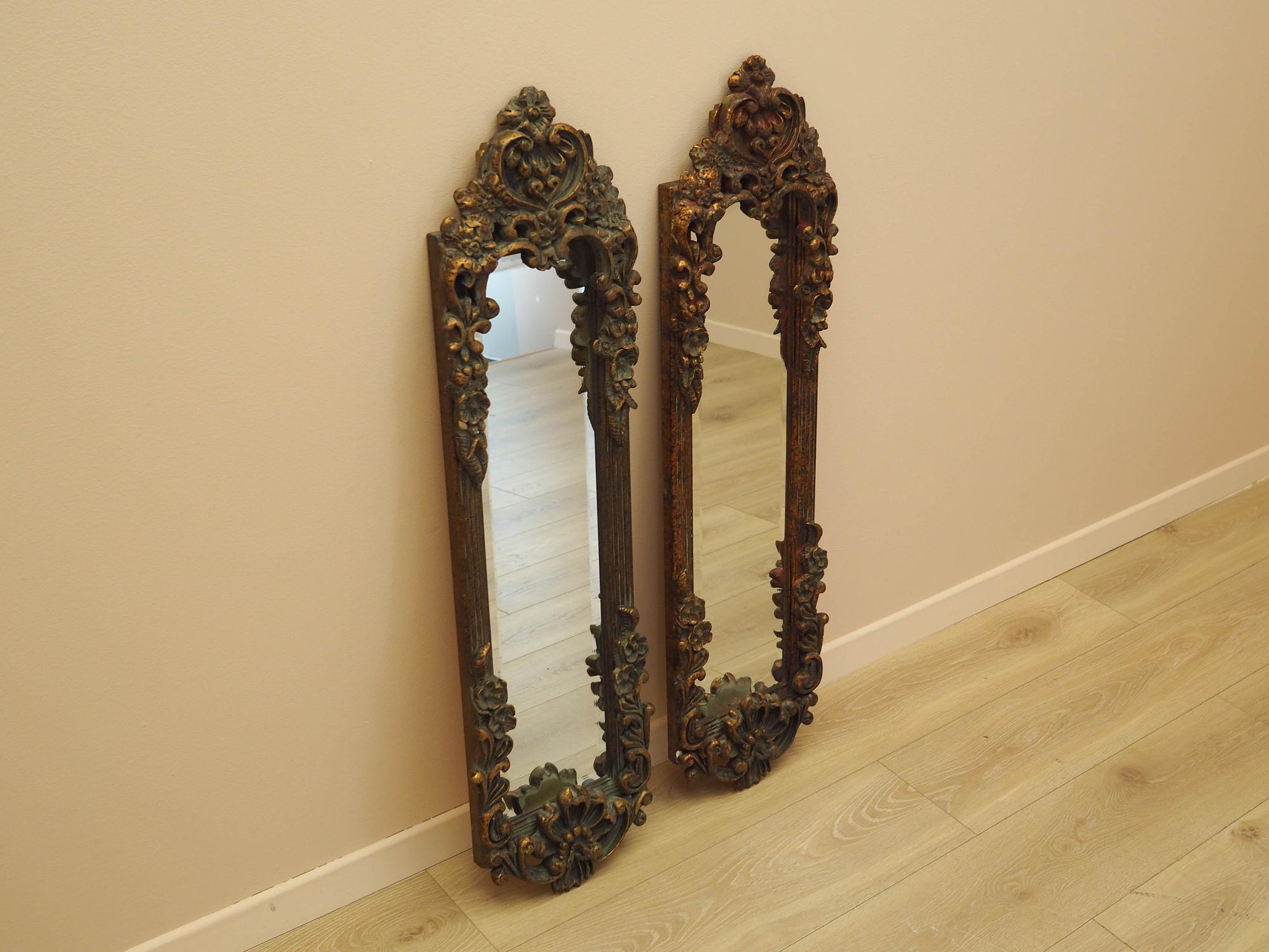 Mirror in Brown Wooden Frame 1960s 9