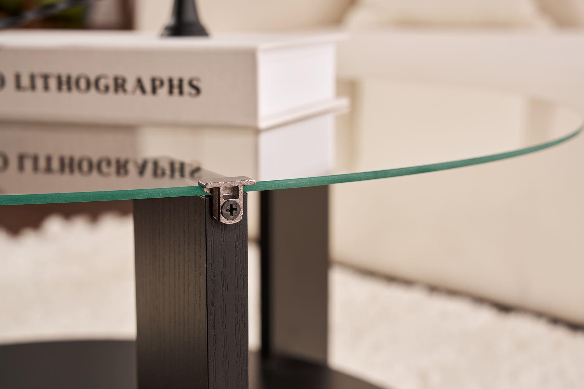 Clara Couchtisch Holzschwarz Transparent Ø75cm 5