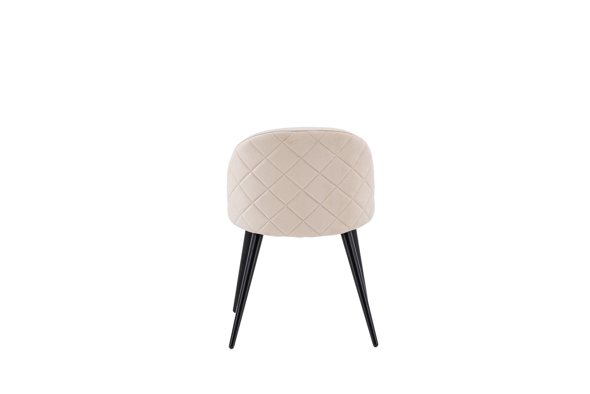 2x Velvet Stitches Stuhl-Set Samt Beige 7