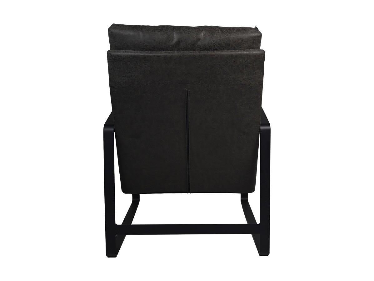 Miami Sessel Leder Metall Schwarz 4