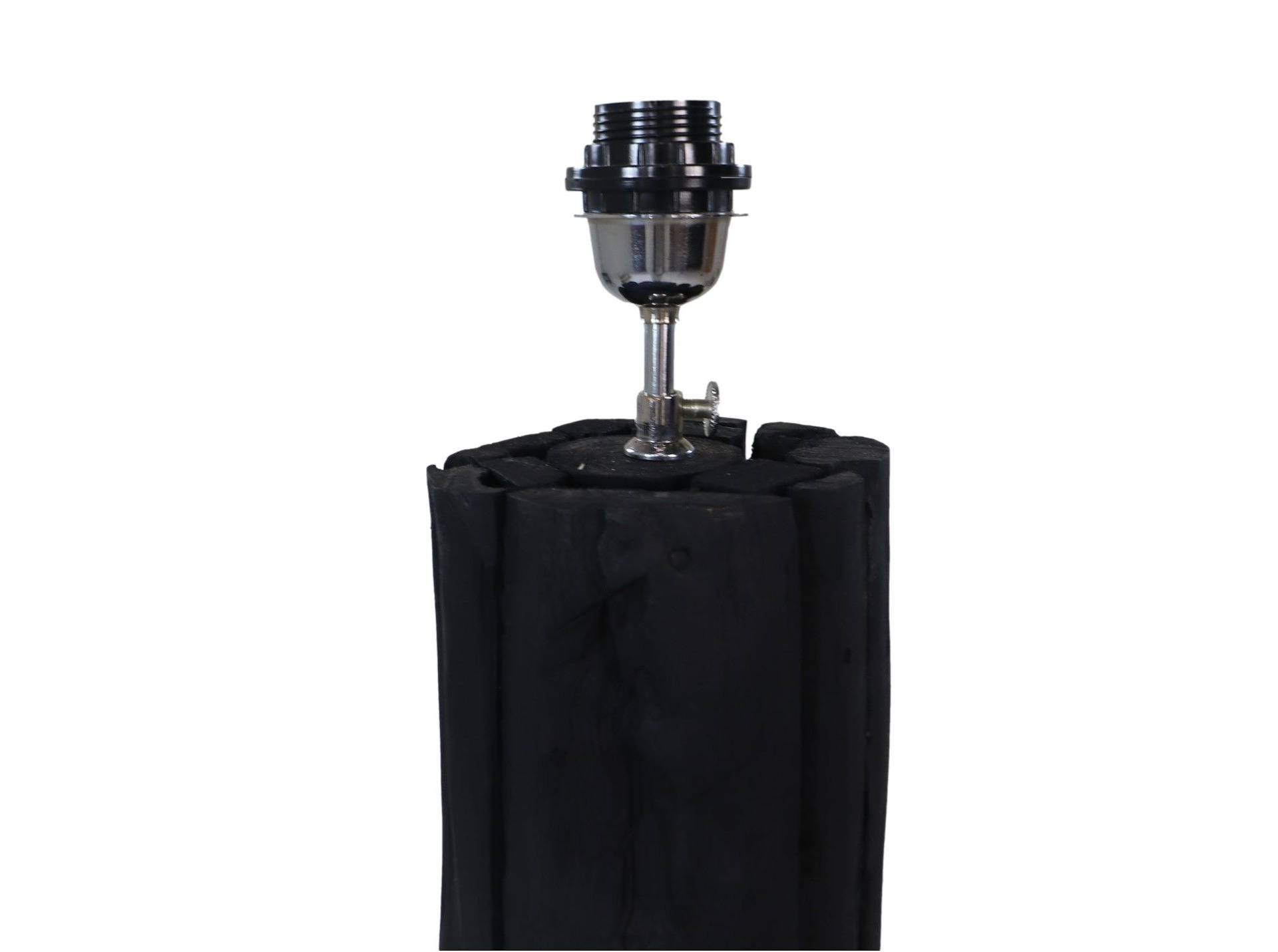 Stehlampe Teakholz Schwarz 2
