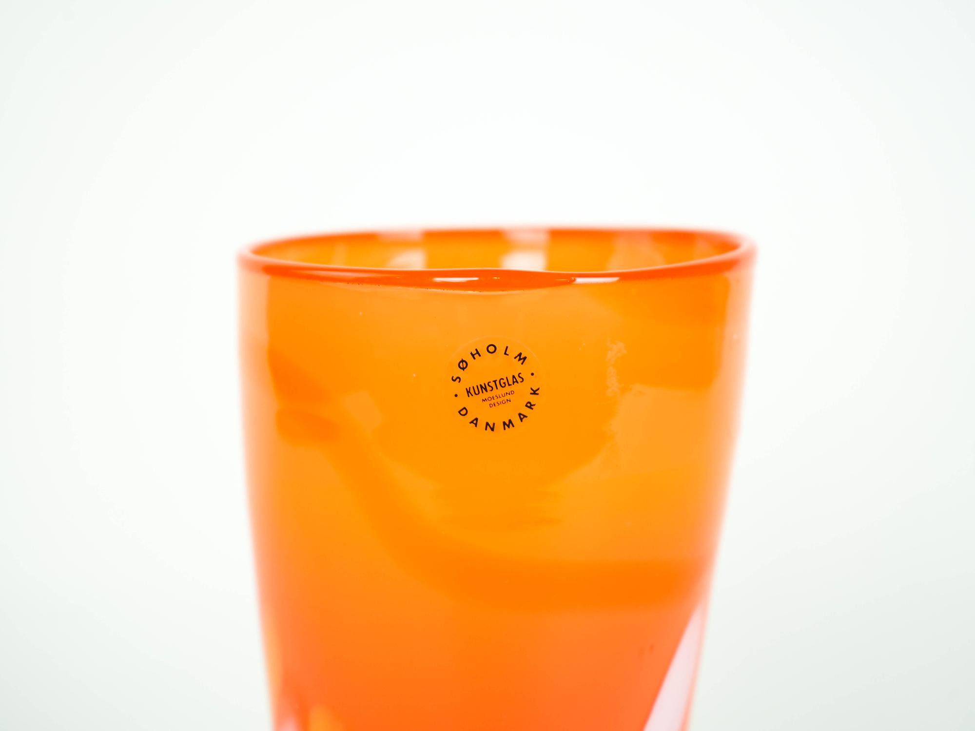 Glass vase 1970s Orange 3
