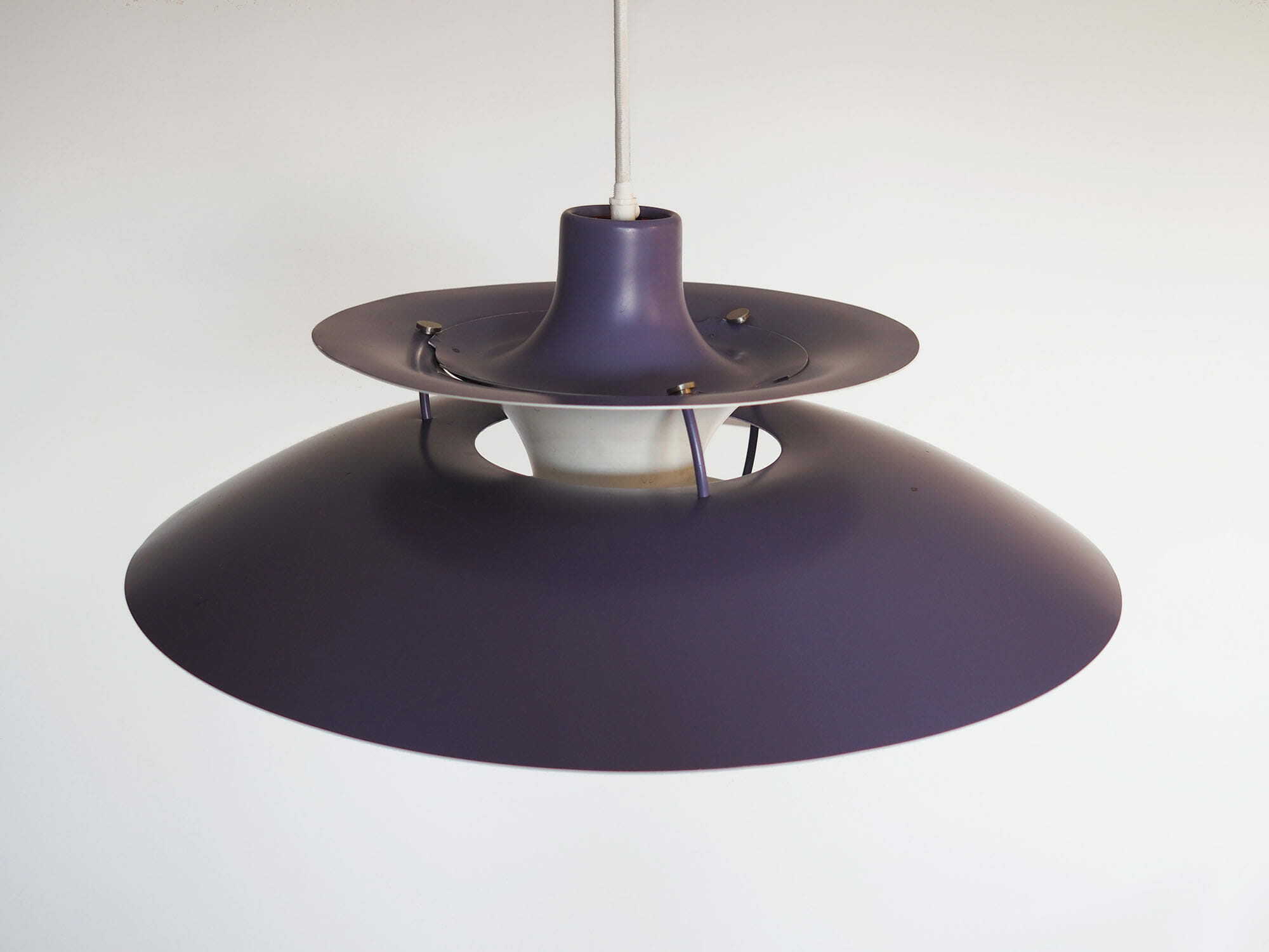 Vintage Pendant Lamp Metal Violet 1970s 2