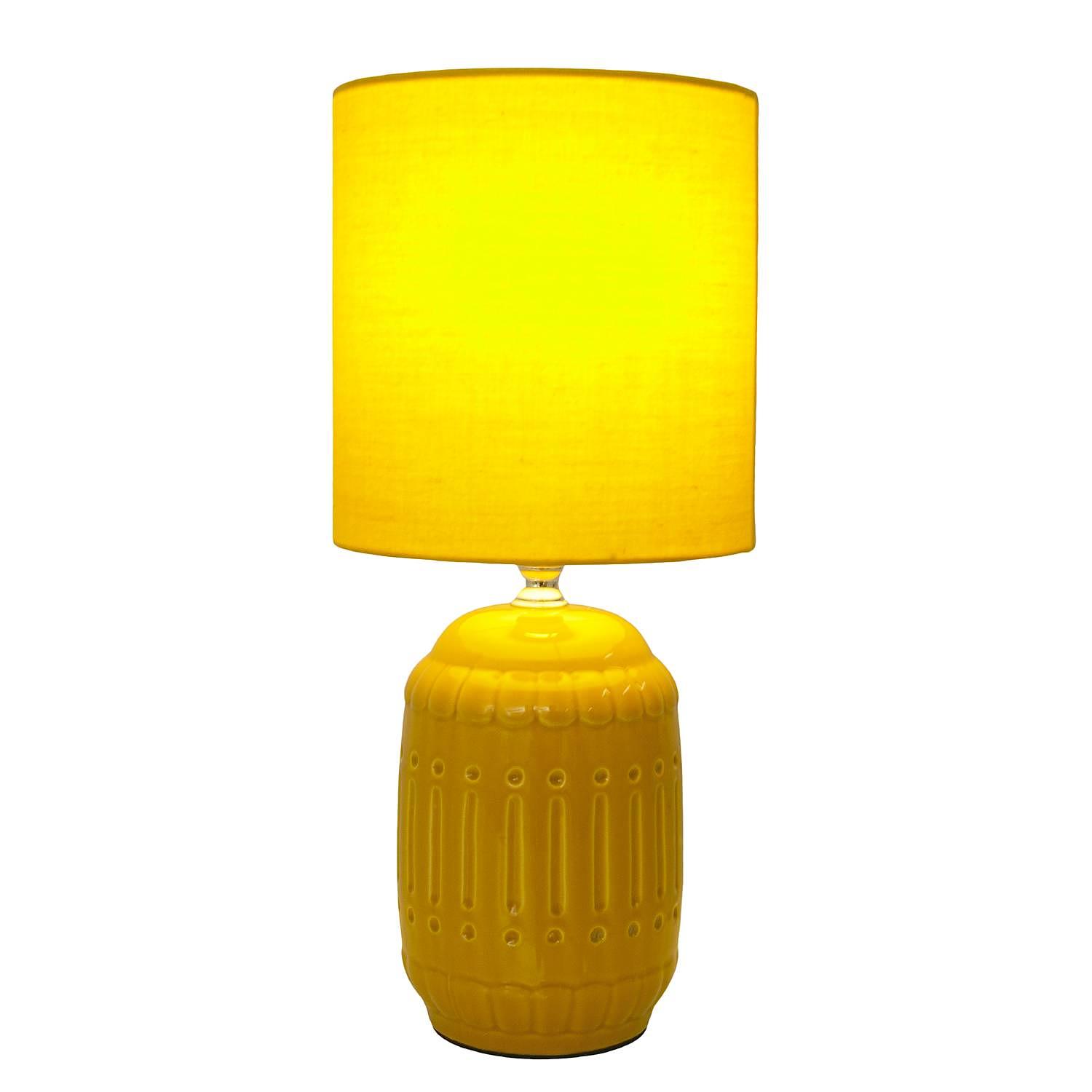 Erida Table Lamp Mixed Fabric Ceramic Yellow 1-Light 3