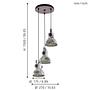 Barnstaple I Pendant Light Steel 3-bulb 2