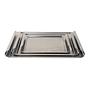 Set of 2 Stainless Steel Trays 1970s 0