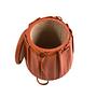 Caldera orange leather pouffe 7