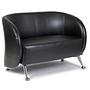 ST. LUCIA  2-seater sofa Faux leather Black 1