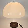 Vintage Mushroom Tischlampe Metall Chrom Braun 2