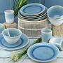 Aquarius Combination Service 16-piece Set Stoneware Blue 2