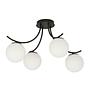 Ceiling Light Boston 4-Light Steel Smoked Glass Graphite 4