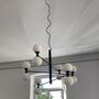 Kronleuchter Opalglas Metall Schwarz 1