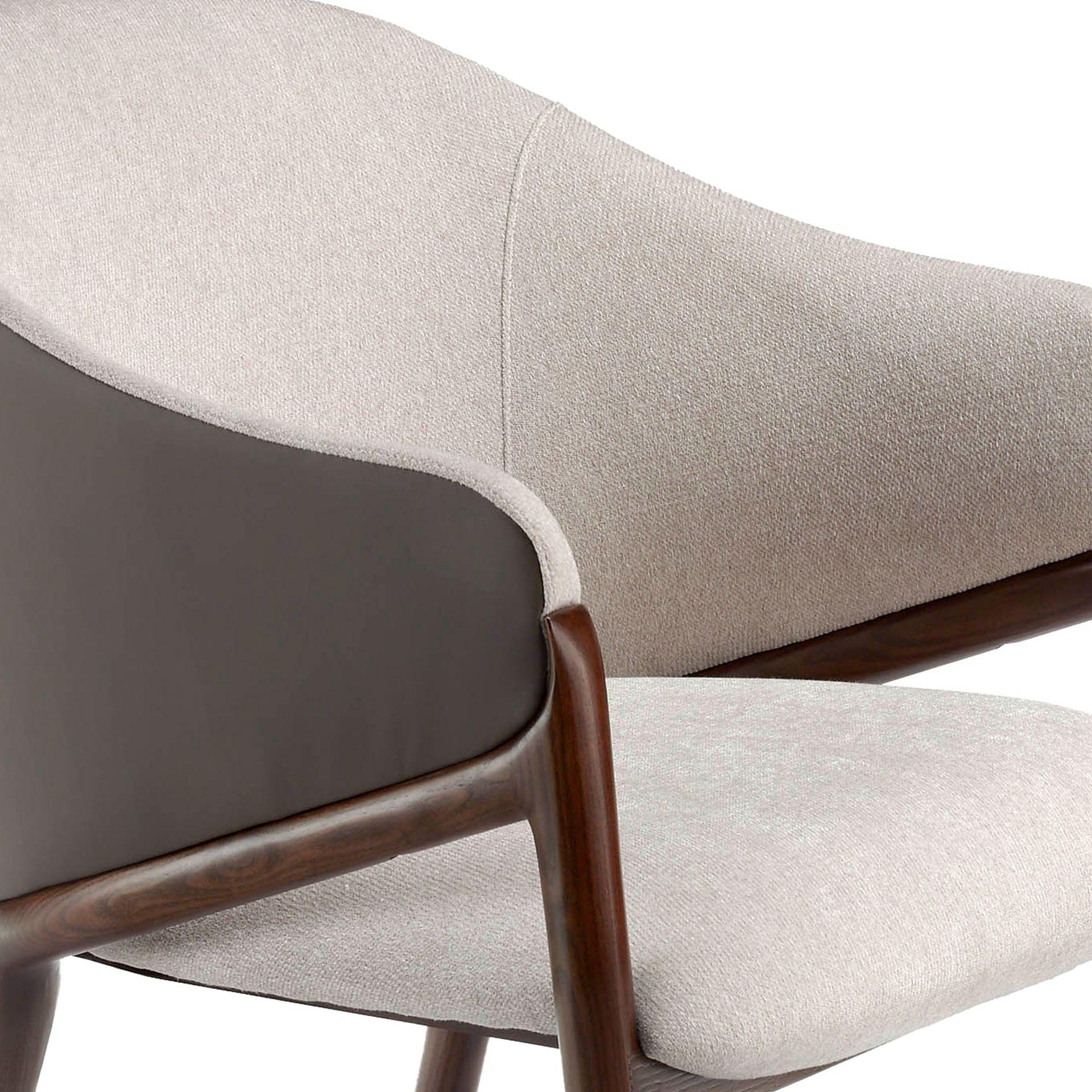 Sedia con braccioli 4090 ecopelle legno beige 4