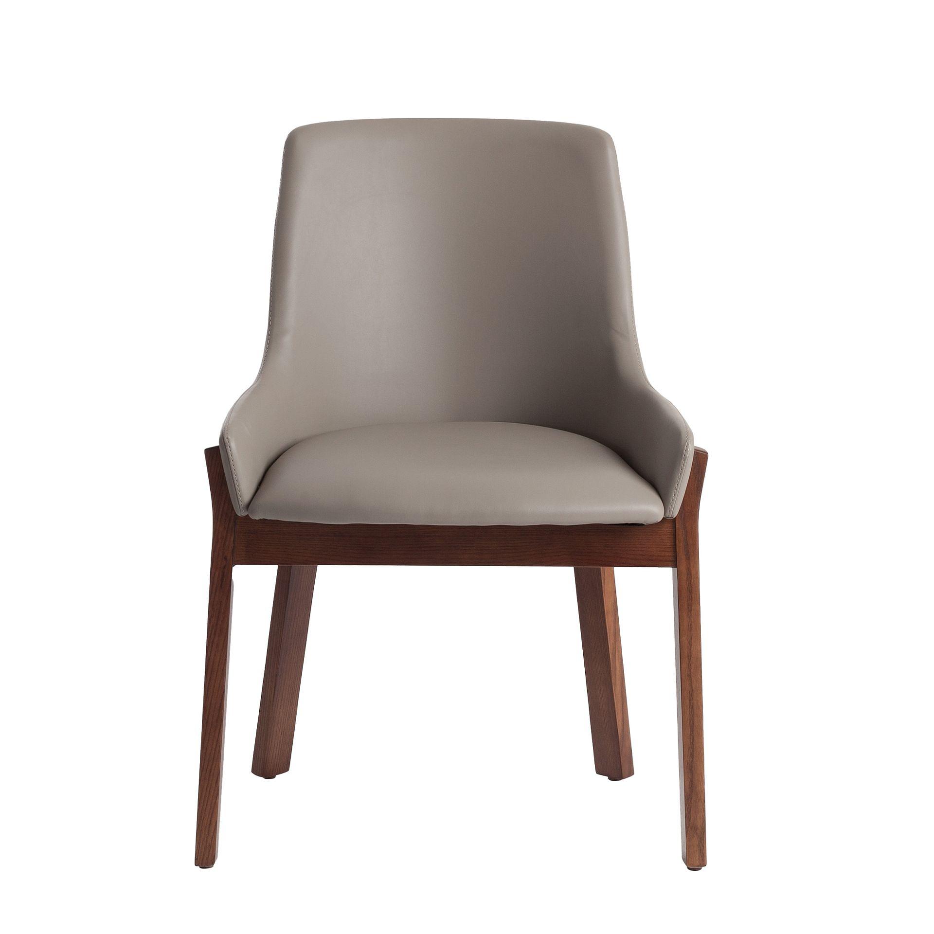 Dining chair faux leather grey 4