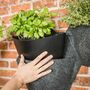 3x Wall planter Black with textile cover 2