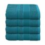 4-tlg. Handtuch-Set Baumwolle Türkis Öko-Tex Standard 100 0