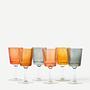 6x Library Wineglass-Set Glas Mehrfarbig 1
